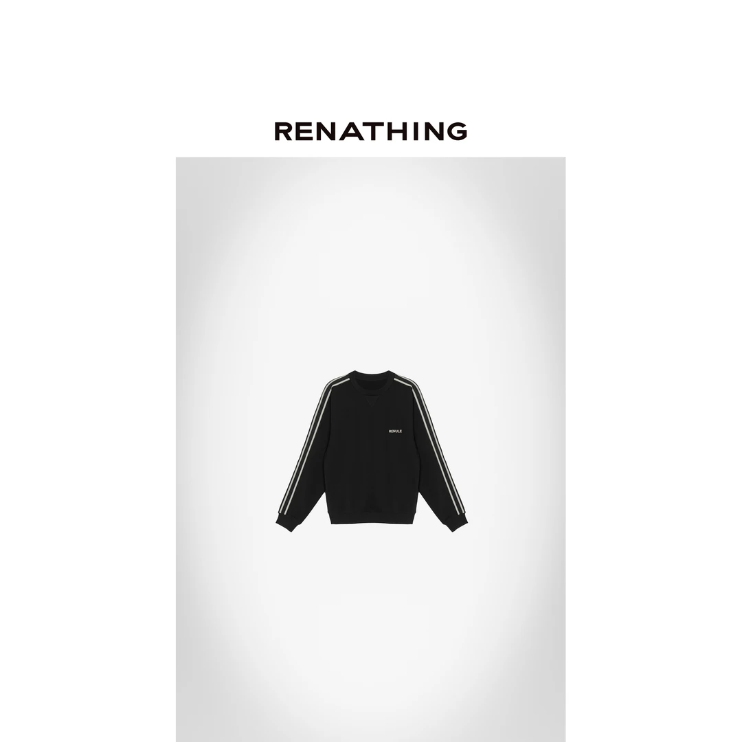 【RENATHING】条纹袖套头卫衣