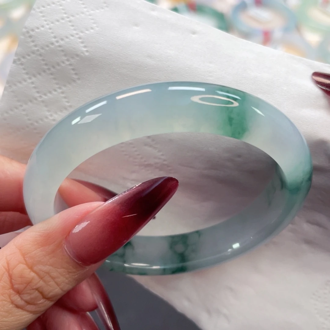 未镶嵌手镯翡翠10号55贵妃孔雀蓝