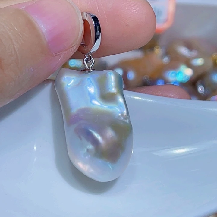 淡水珍珠银S925镶嵌颈饰