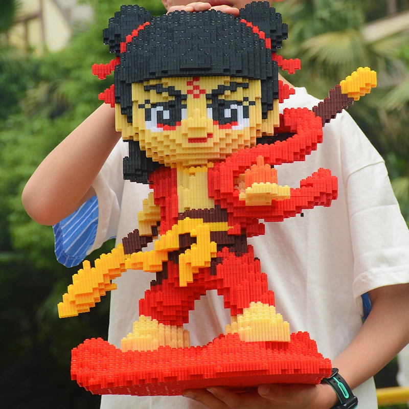 超大号乾坤圈魔丸哪吒优质颗粒积木拼装成人积木拼图哪吒益智积木