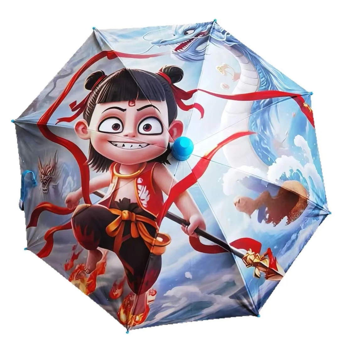 哪吒周边雨伞儿童防水套直杆伞魔童闹海周边敖丙雨伞紫外线遮阳伞