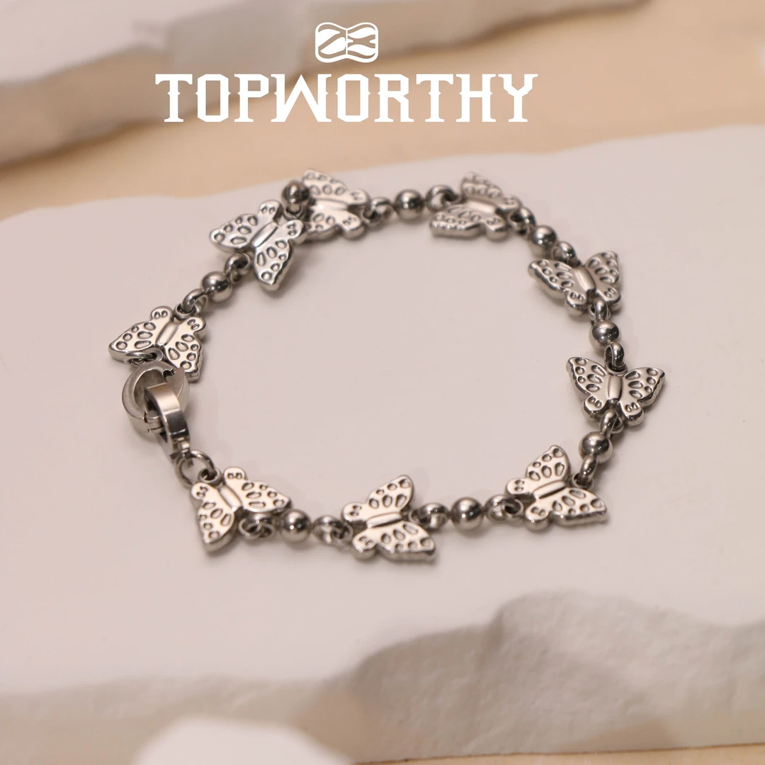 钛钢手链 【蝴蝶】原创中性风设计手链 轻奢简约小众半截链