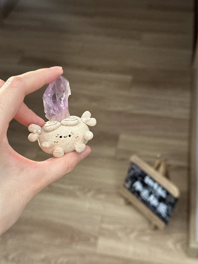 水晶小豆丁可爱冰透紫精牙