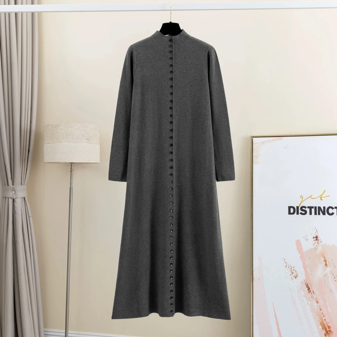 【PANI大码006-007-008】重磅加厚冬季纯色羊毛衫连衣裙