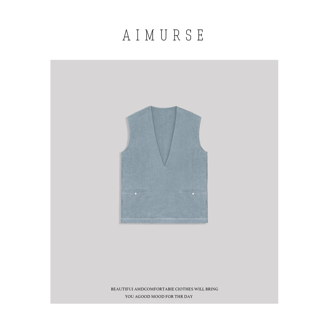 AIMURSE 【风铃】小众设计师 V领时髦穿搭休闲百搭上衣 AM6788