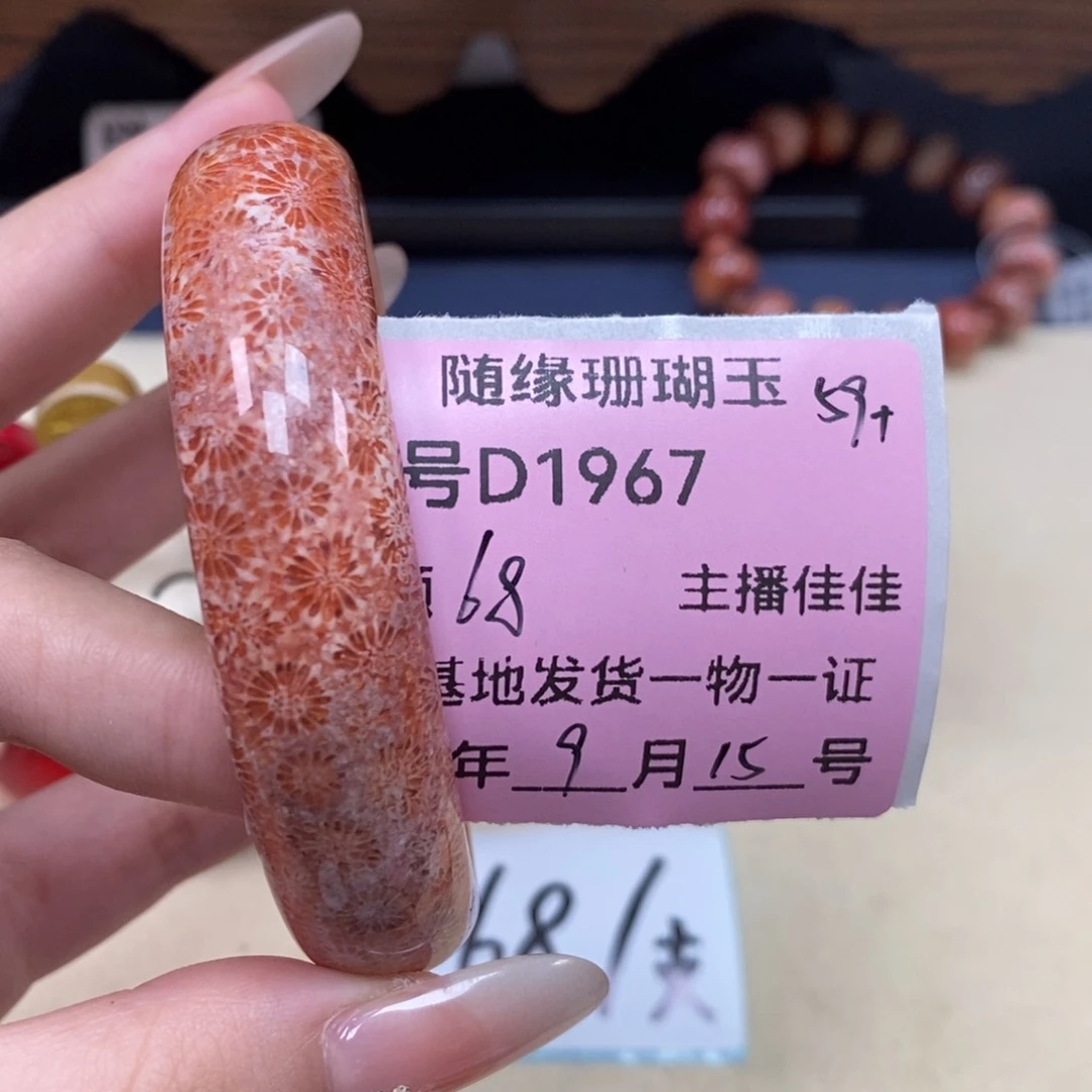 未镶嵌D1967硅化珊瑚（珊瑚玉）宝**咪