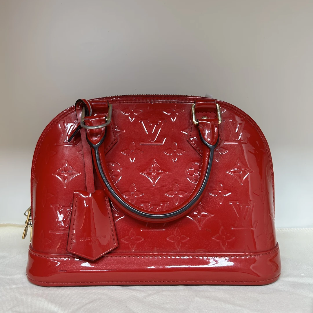 95新 LouisVuitton/路易威登 红色漆皮 贝壳bb