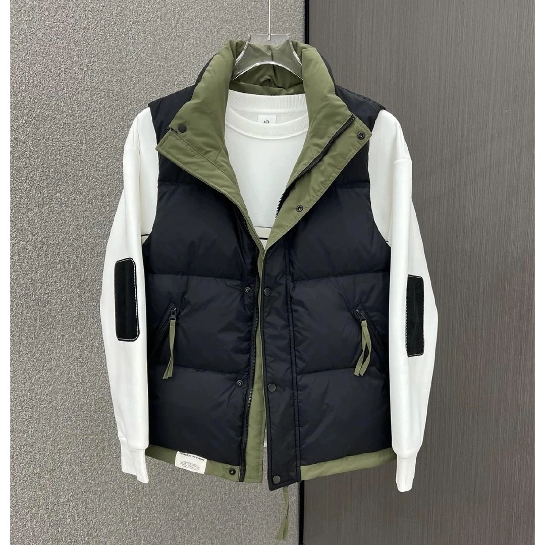 加厚羽绒背心男士秋冬新款潮流立领鸭绒夹克背心修身保暖舒适上衣