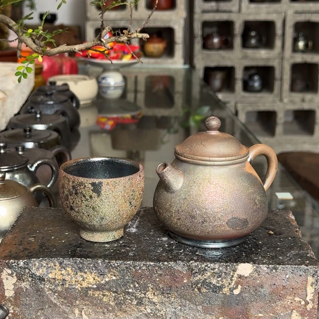 建水紫陶紫泥柴烧茶具