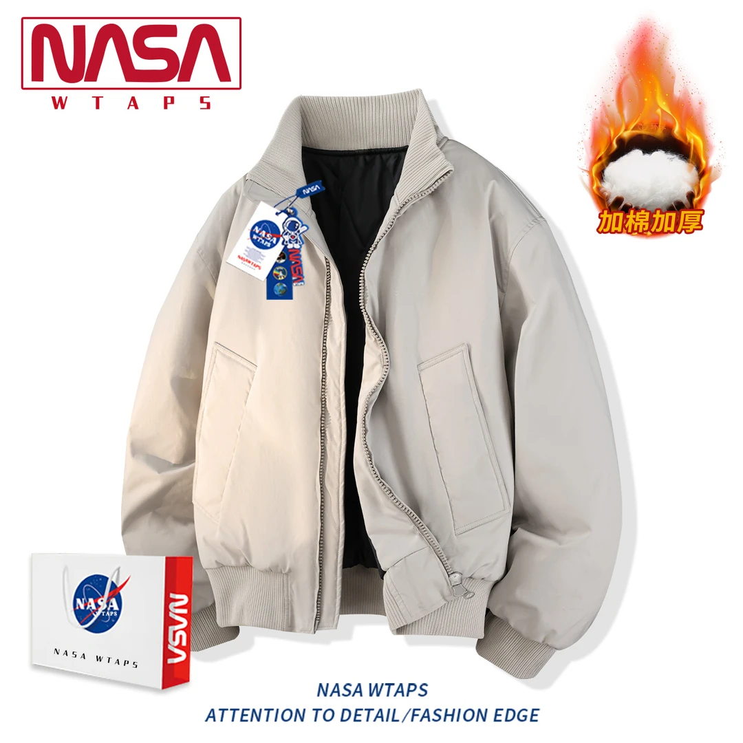 NASA WTAPS美式飞行夹克羽绒棉服男款冬季加厚外套廓形短款夹克潮
