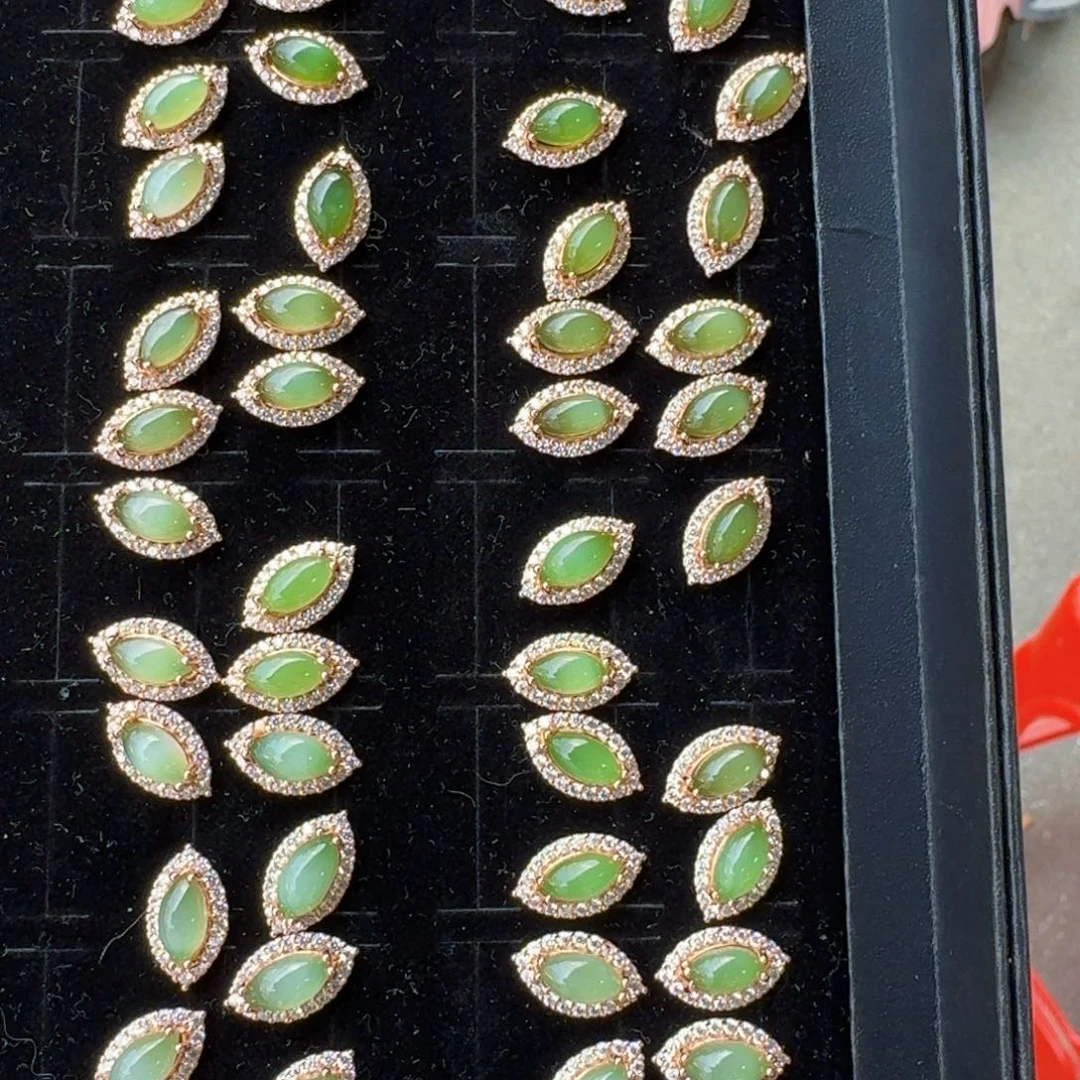 和田玉银S925镶嵌耳饰多样性发货，拍一发一