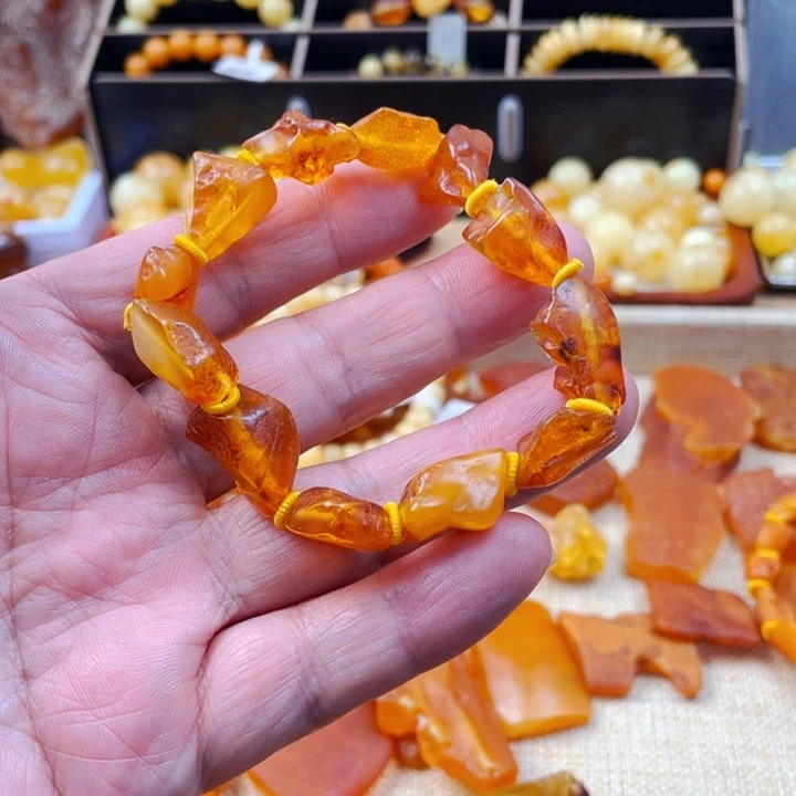 琥珀颈饰未镶嵌手串