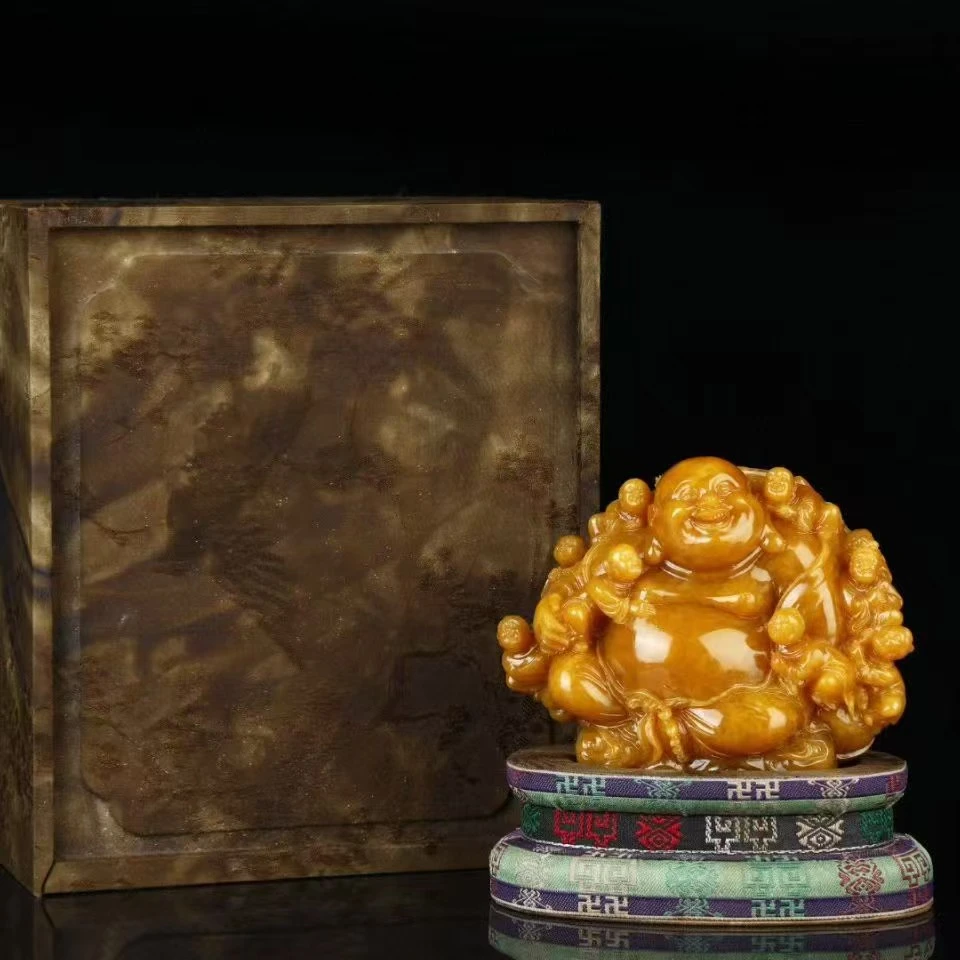 人物弥勒寿山田黄石器