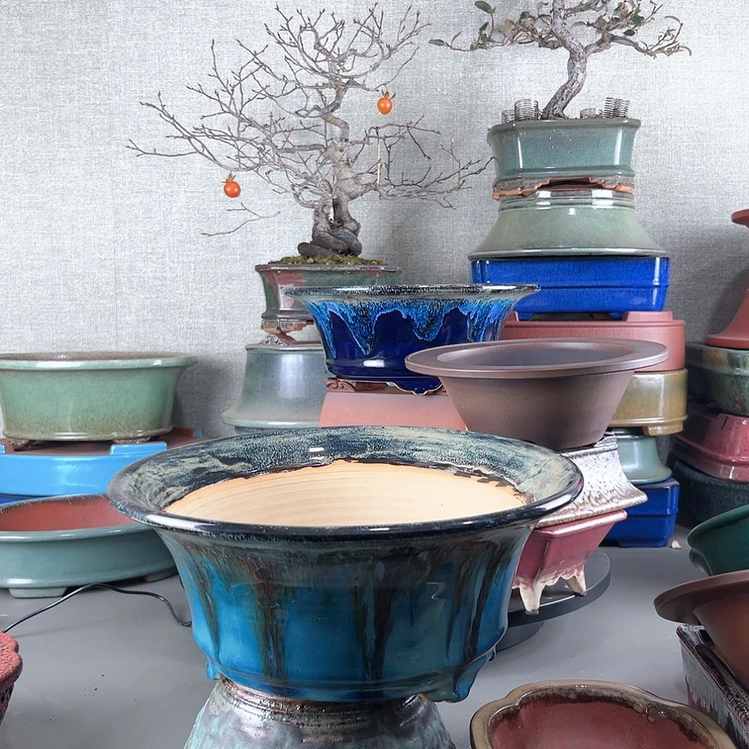 焯***庄高温紫砂釉盆一只