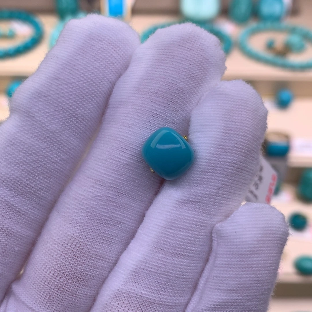 未镶嵌绿松石珠宝奇石9.6×8.2