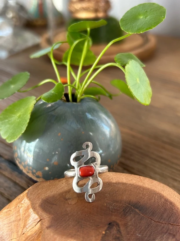 925银戒指 925银尼泊尔纯手工藏饰复古中古民族风戒指