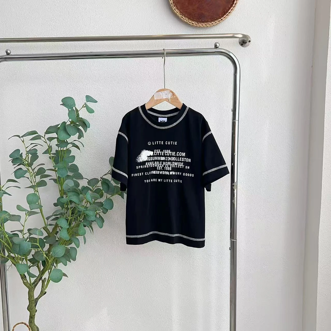 6186锁黑色短袖T恤