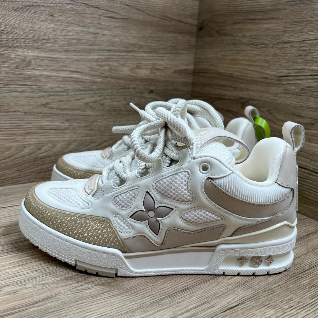未使用 LouisVuitton/路易威登 Skate 白棕面包板鞋 40码