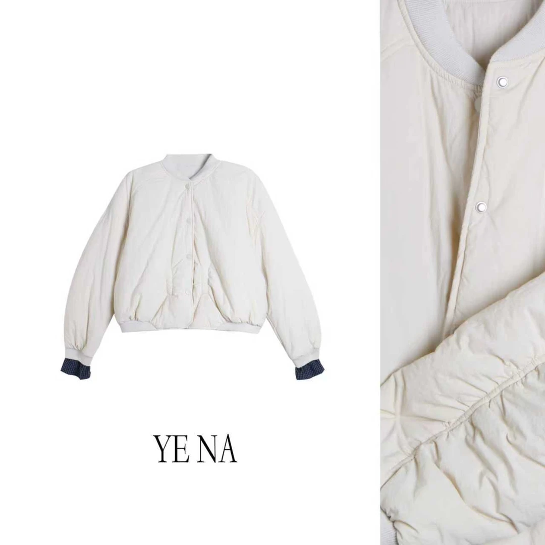 圆领棒球领加棉厚款保暖棉衣棉服短款复古简约棉外套SY752