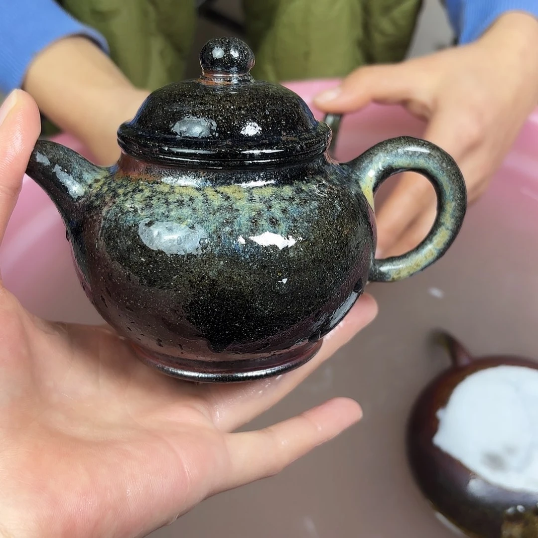 壶柴烧紫砂微瑕潘壶