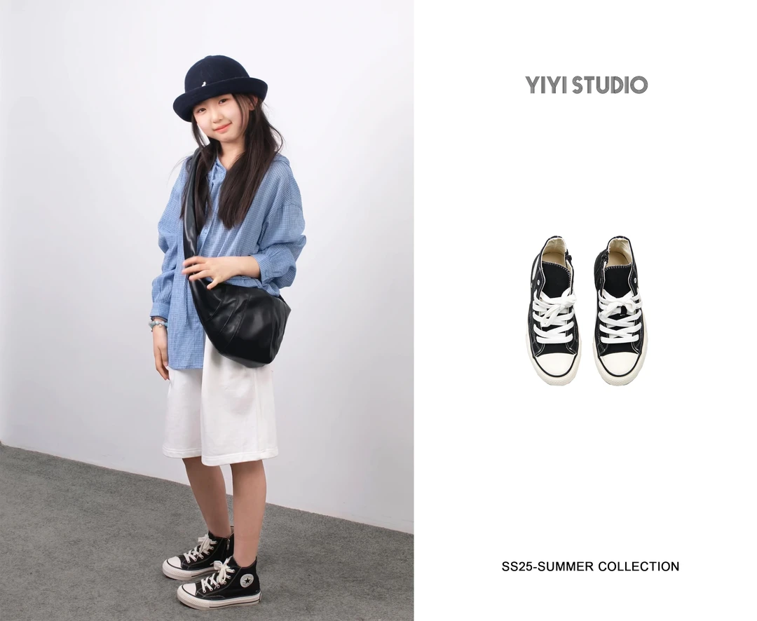 YiYi 童装高帮经典帆布鞋0499
