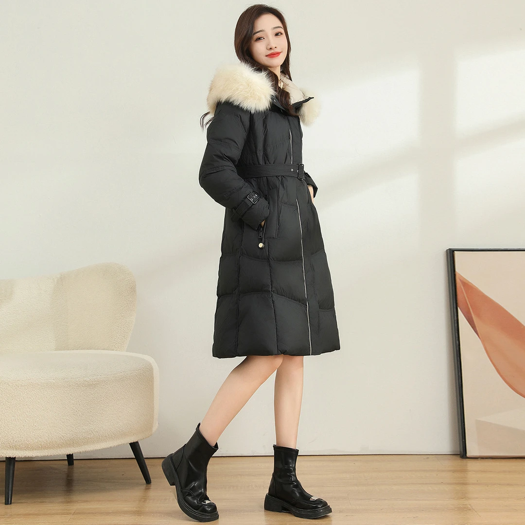 冬季长款气质百搭加绒加厚女式外套TD558160