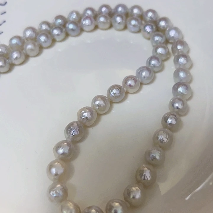 项链银S925镶嵌淡水珍珠