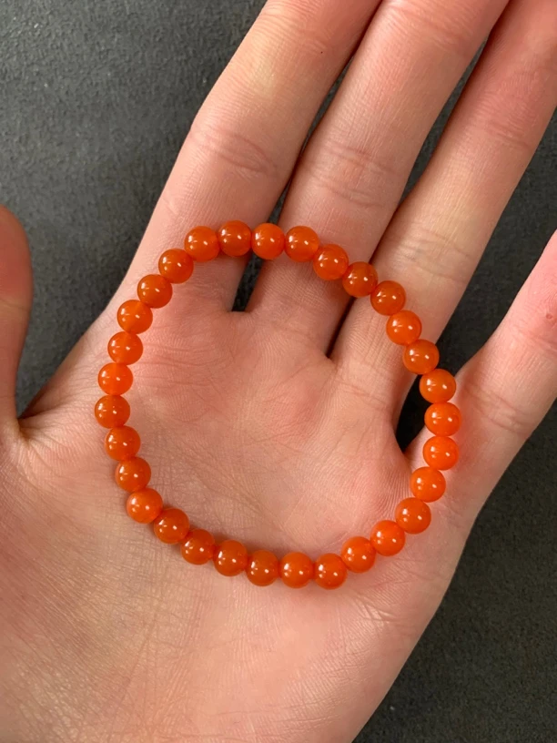 原矿南红柿子红卡5手串