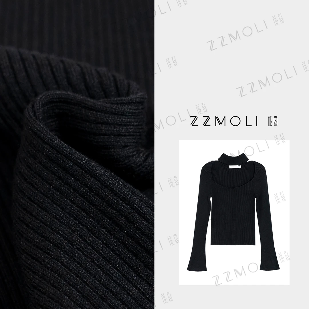 ZZMOLI “涩女郎”方领挂脖打底衫女款衣服休闲长袖T恤 ZBY90206