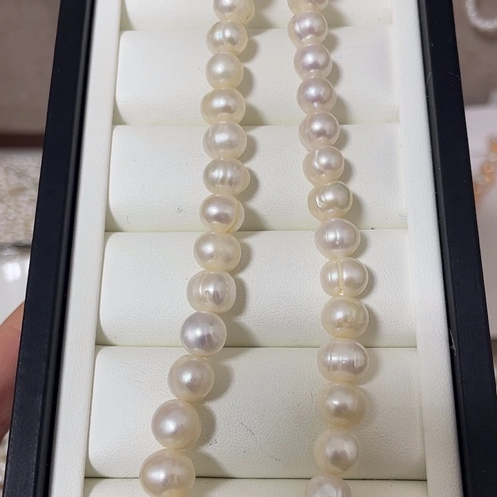 合金淡水珍珠项链8-9mm无核