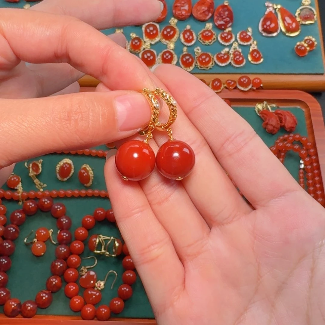 南红玛瑙南红13银S925镶嵌