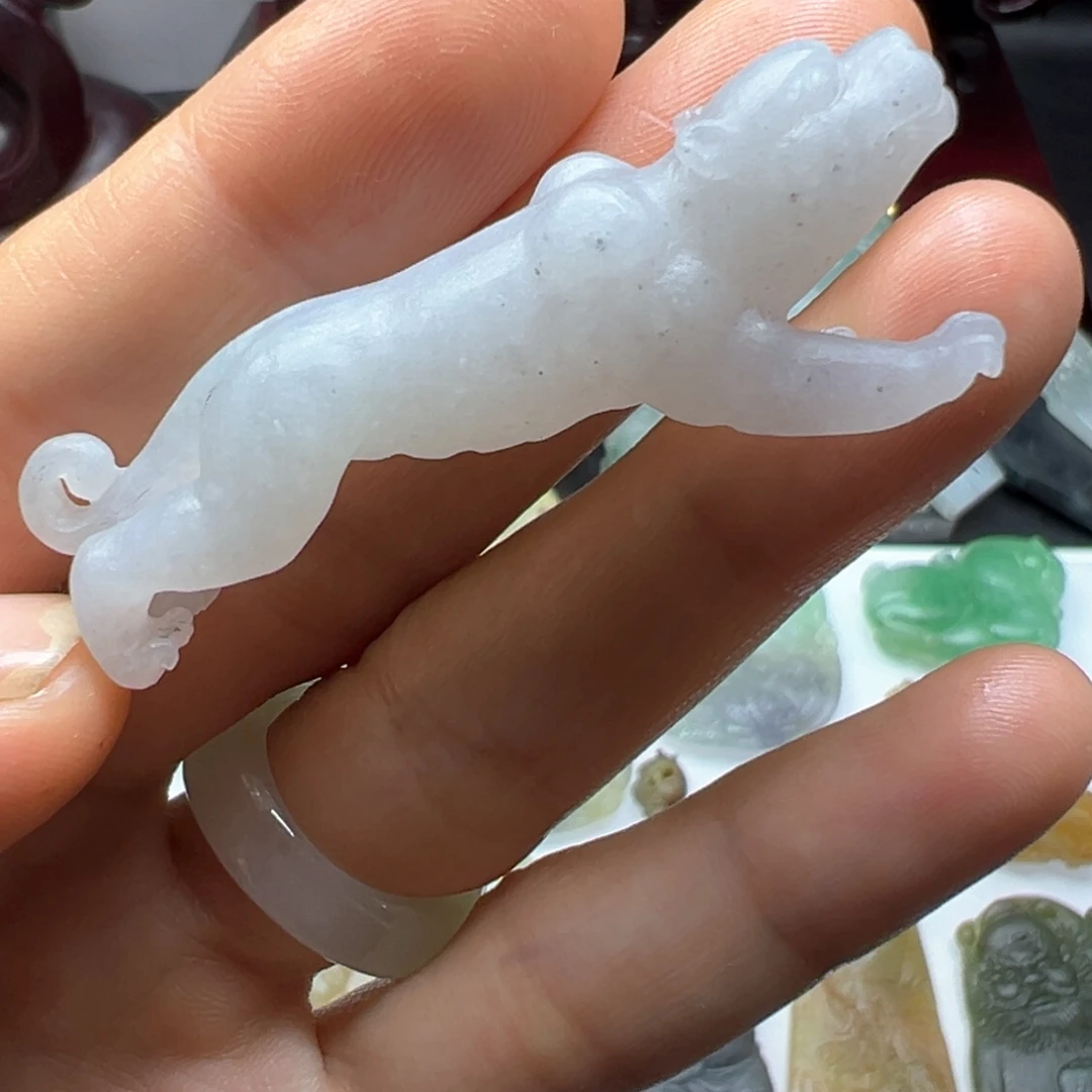 未镶嵌定制翡翠a货金钱豹