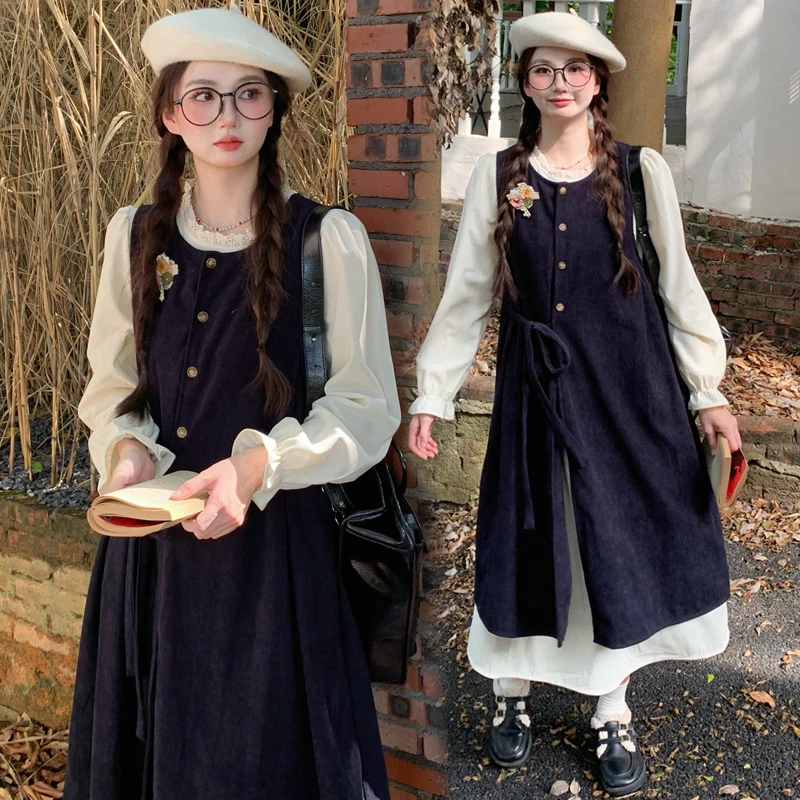 「小清优选」2025春季韩系孕妇连衣裙设计感系带减龄A字裙子春装女