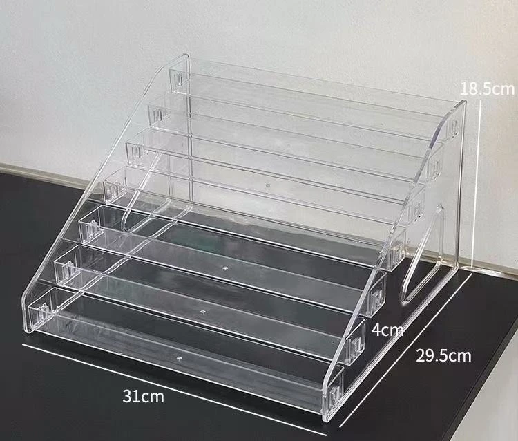 桌面展示板吧唧周边立牌收纳盒透明亚克力多层阶梯展示架谷子徽章