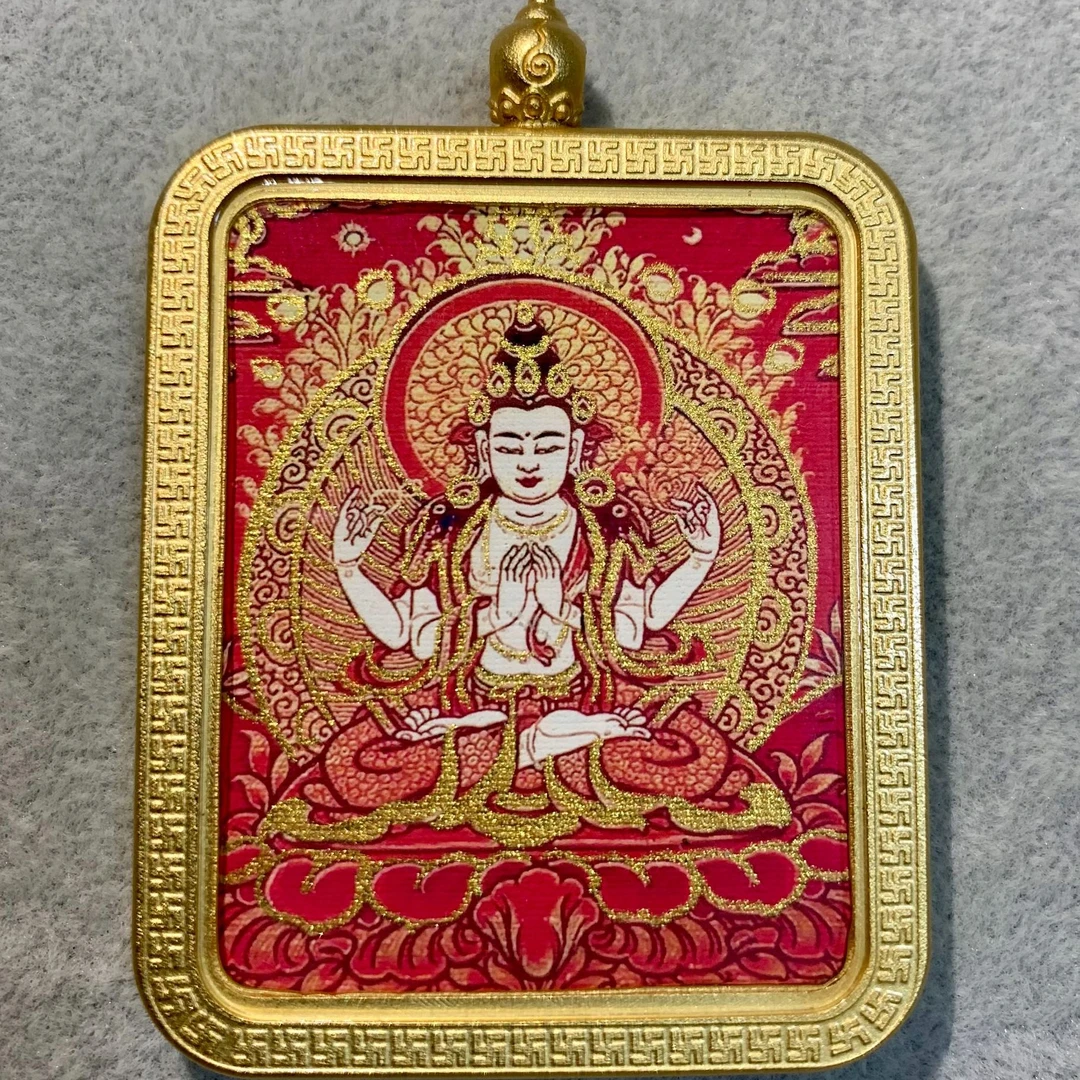 十二生肖八大守护唐卡吊牌手绘款绳子吊坠手工编织