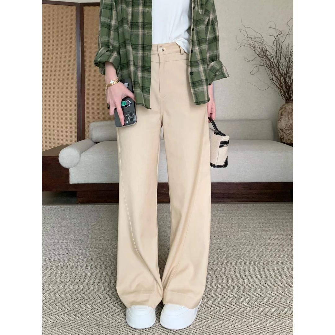 【折扣】YO精品小个子休闲百搭显瘦不贴腿微喇裤春季高腰遮胯休闲裤