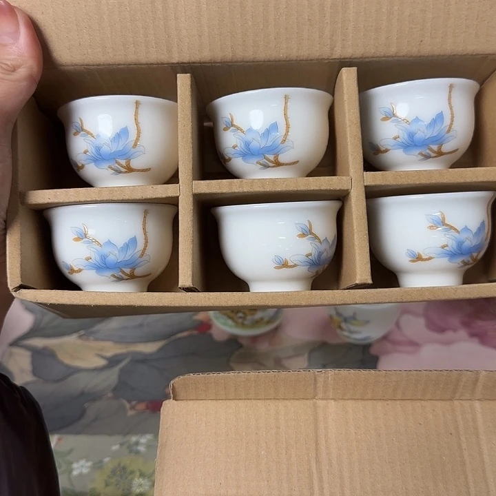 羊脂玉茶杯六个一组