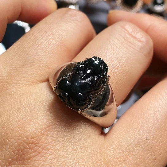 翡翠银S925镶嵌戒指