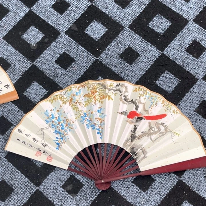国画纯手绘国画折扇