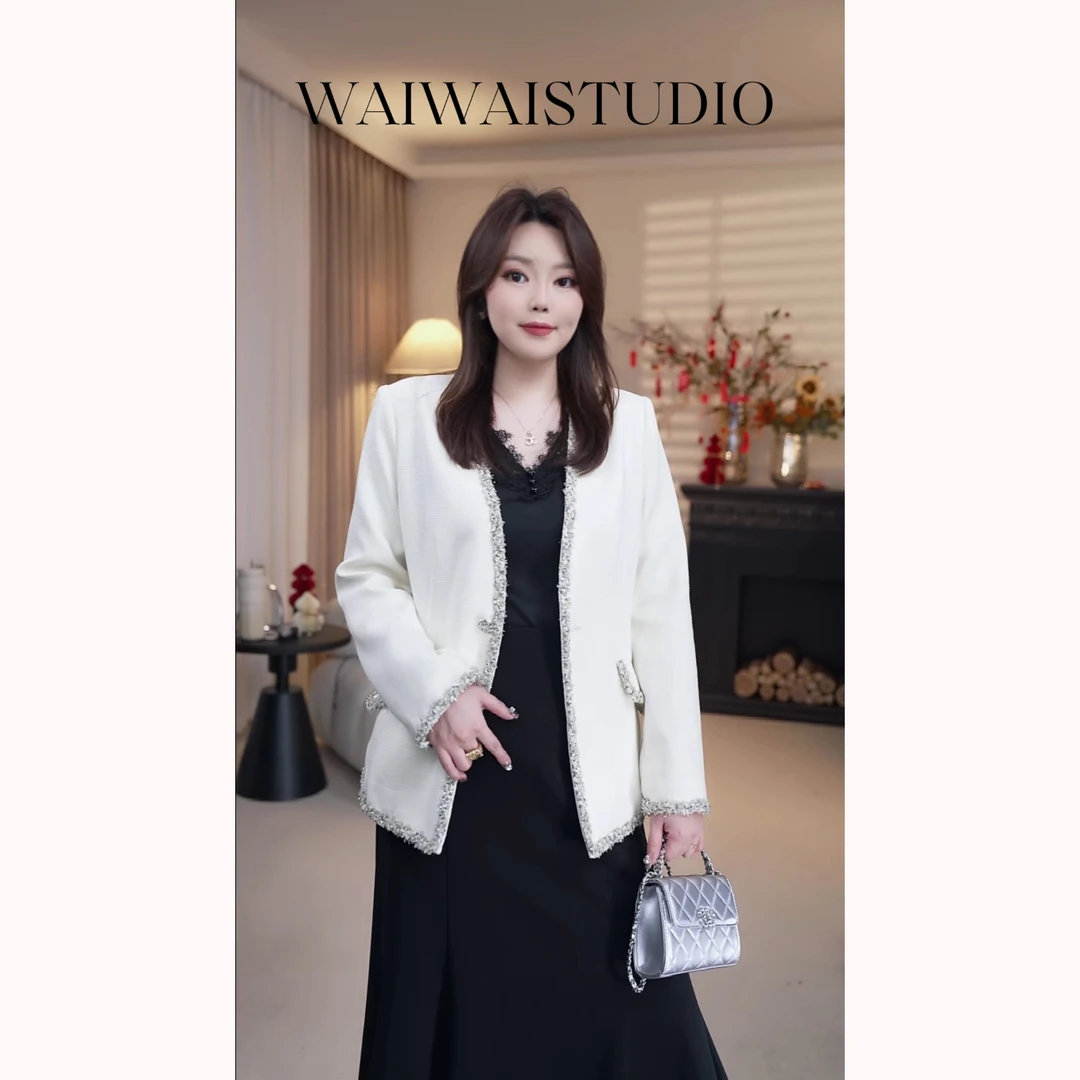 【繁华千金】显瘦高级感手工花边精致小香风外套 25S142