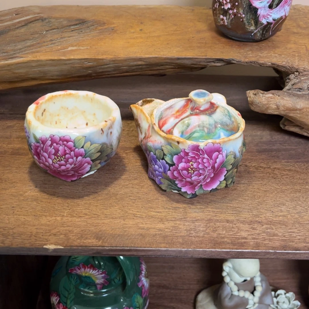 小***遥柴烧手工手绘陶瓷