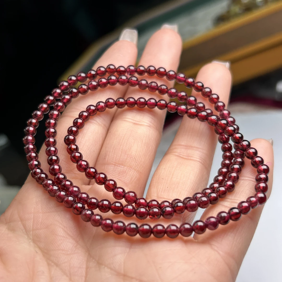 【Z8】天然巴西石榴石多圈手链【多样性发一件】