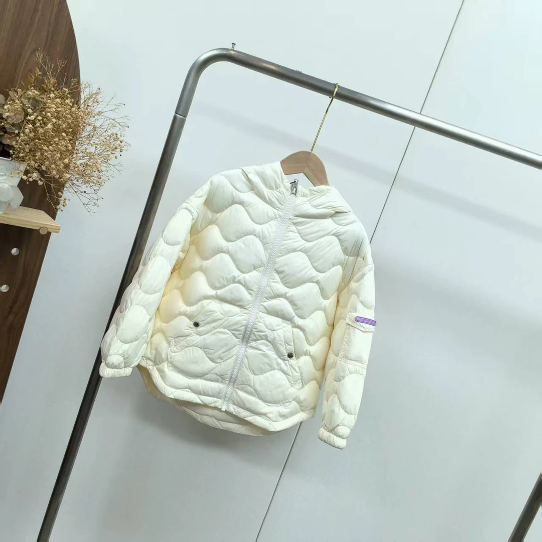 【4967A】米白色带帽羽绒服A7-5