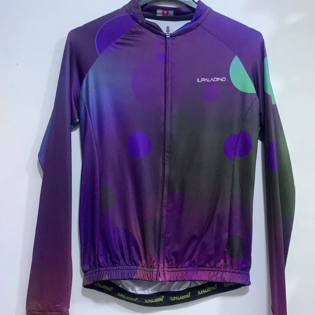 SQ 802【紫色圆圈冰丝长袖女士】ILPALADINO专业版骑行服