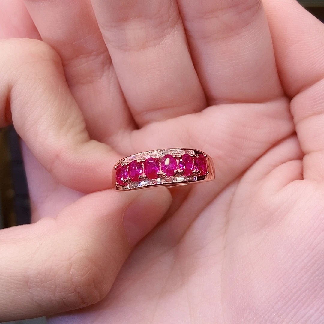 银S925镶嵌红宝石戒指