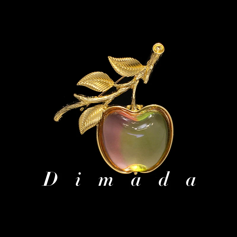 合金树脂胸针  d1187小众苹果胸针高档女胸花可爱别针配饰送礼物