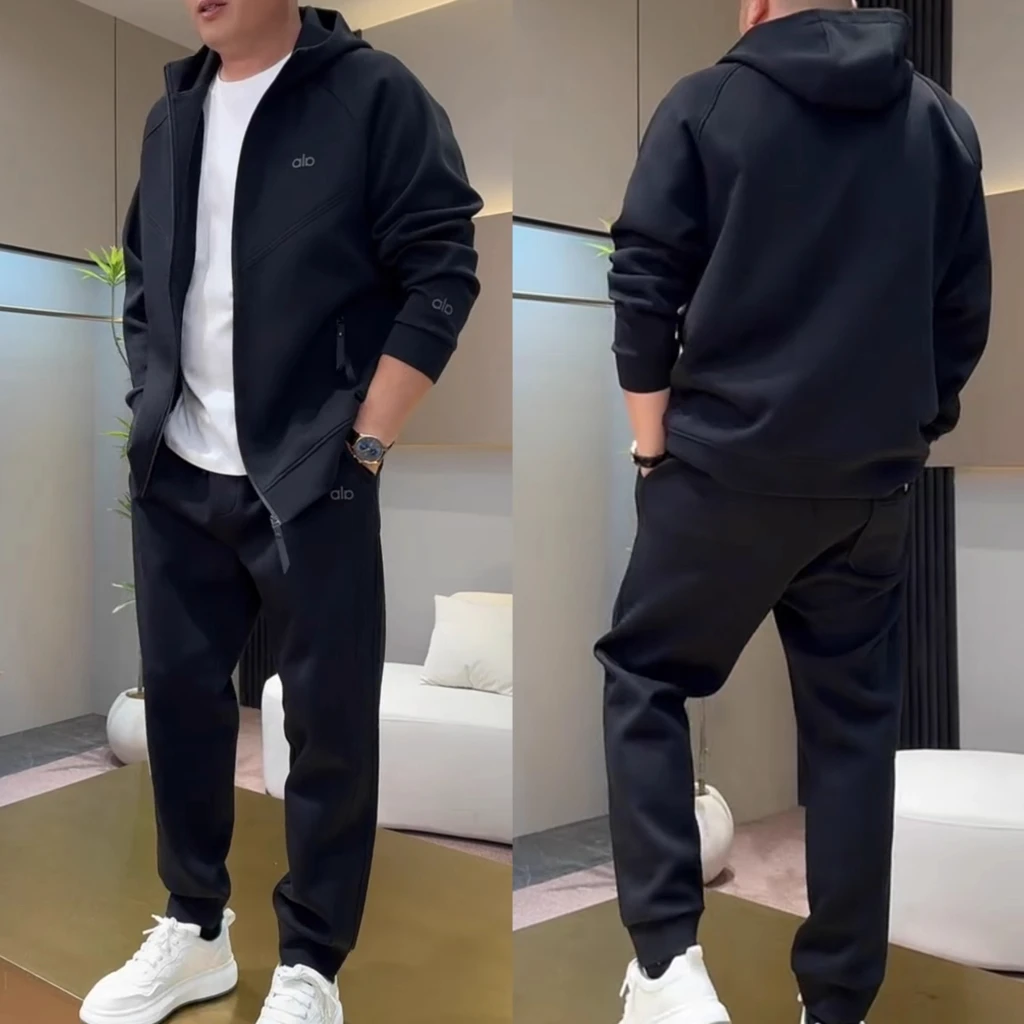 春秋季新品连帽休闲运动套装高级感百搭潮流高品质帅气时尚两件套