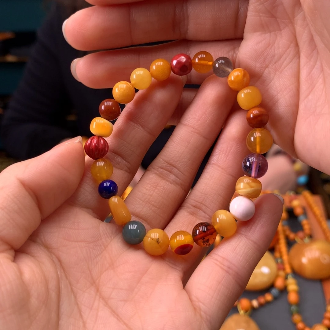 琥珀未镶嵌手串微瑕