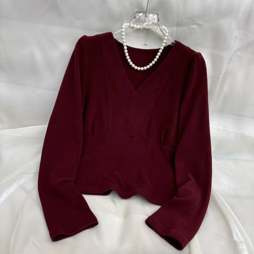 730气质V领小蛮腰打底衫（衣长50左右）