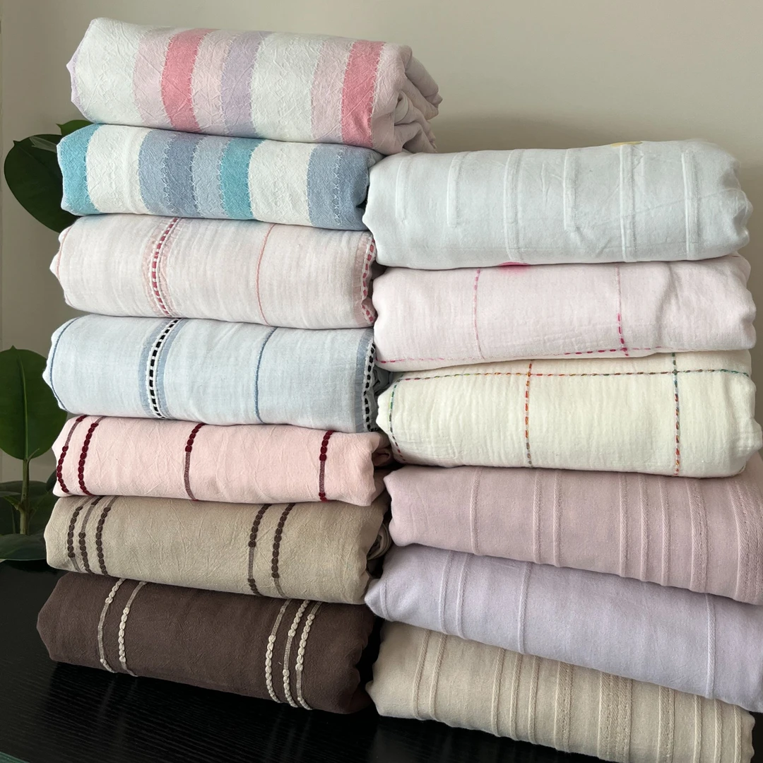 【墨溪】单被套 全棉加厚特殊提花单被套百搭柔软四季款人字纹